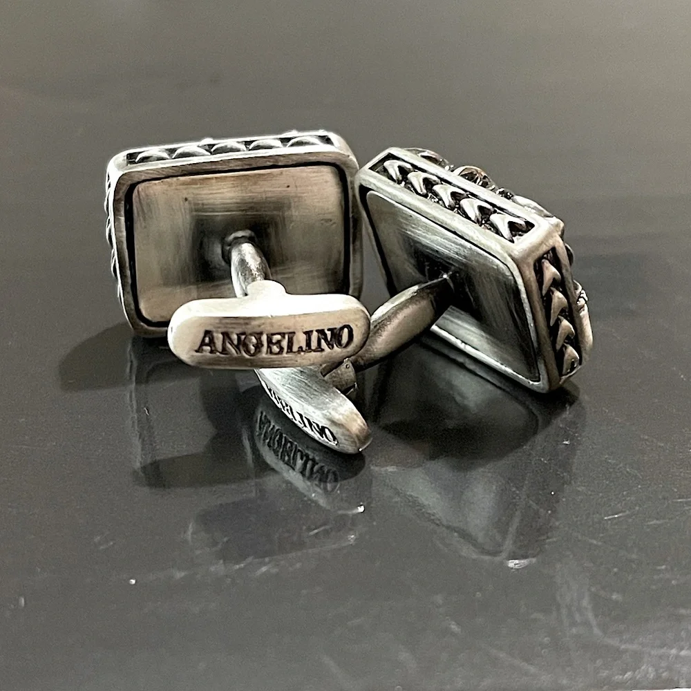 Angelino Antique Style Handmade Metal Cuff Links NWOT